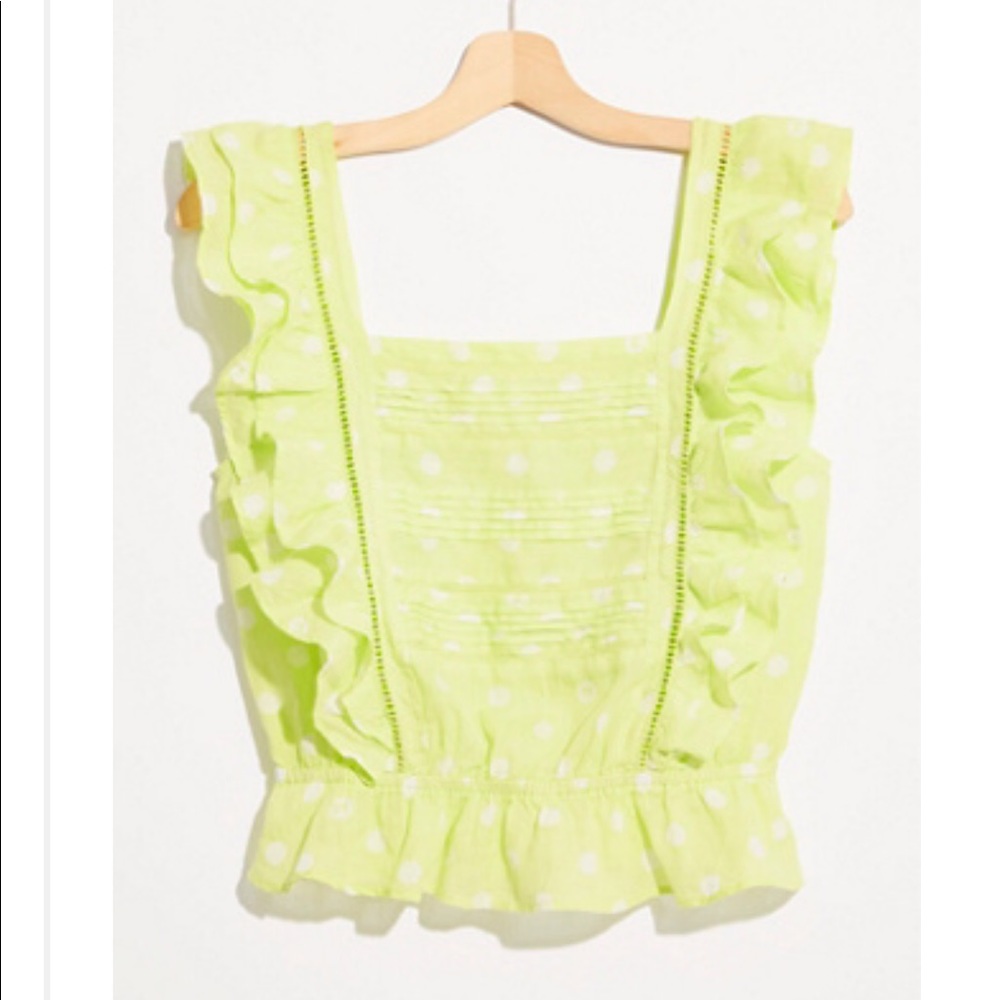 Scotch & Soda Lime Green Ruffle Blouse